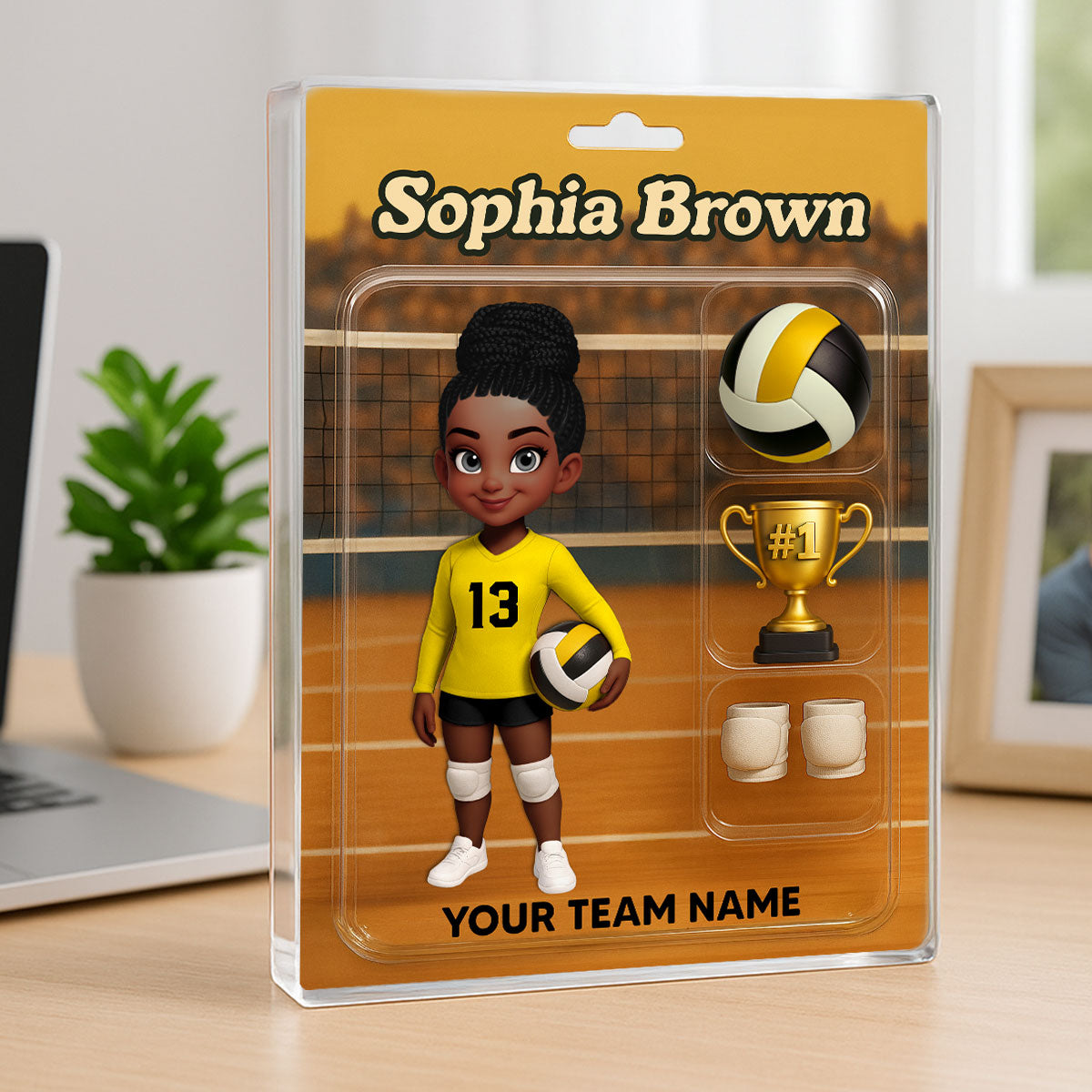 3D Effect Volleyball Player Custom Figure Style - Personalized Acrylic Block Plaque - Christmas Gift For Volleyball Players