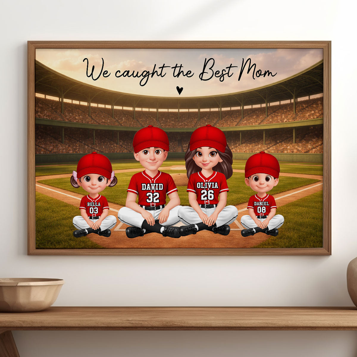 Baseball We Caught The Best Mom - Personalized Poster - Mother's Day Gift For Baseball Mom, Wife