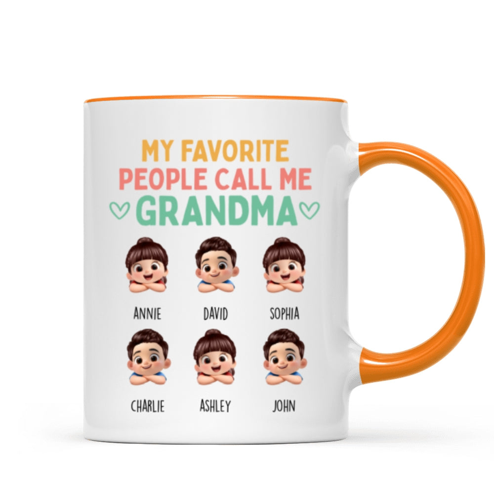 My Favorite People Call Me Grandma - Personalized Mug - Heartfelt Mother's Day Gift for Grandma, Wife
