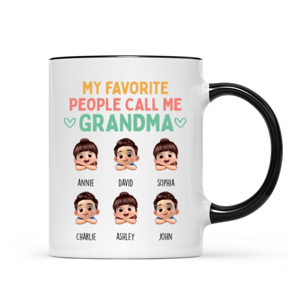 My Favorite People Call Me Grandma - Personalized Mug - Heartfelt Mother's Day Gift for Grandma, Wife