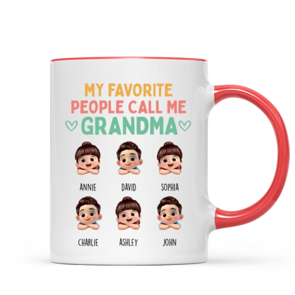 My Favorite People Call Me Grandma - Personalized Mug - Heartfelt Mother's Day Gift for Grandma, Wife