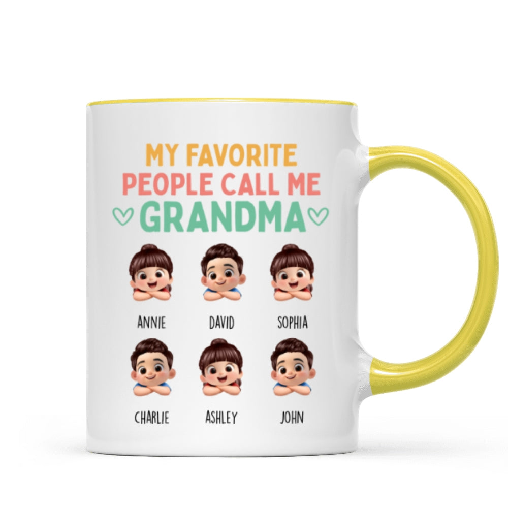 My Favorite People Call Me Grandma - Personalized Mug - Heartfelt Mother's Day Gift for Grandma, Wife
