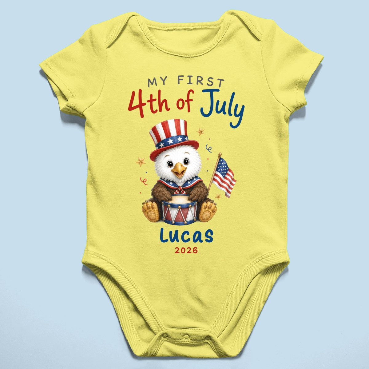 My First 4th Of July - Personalized Baby Apparel - 4th Of July Keepsake For Baby