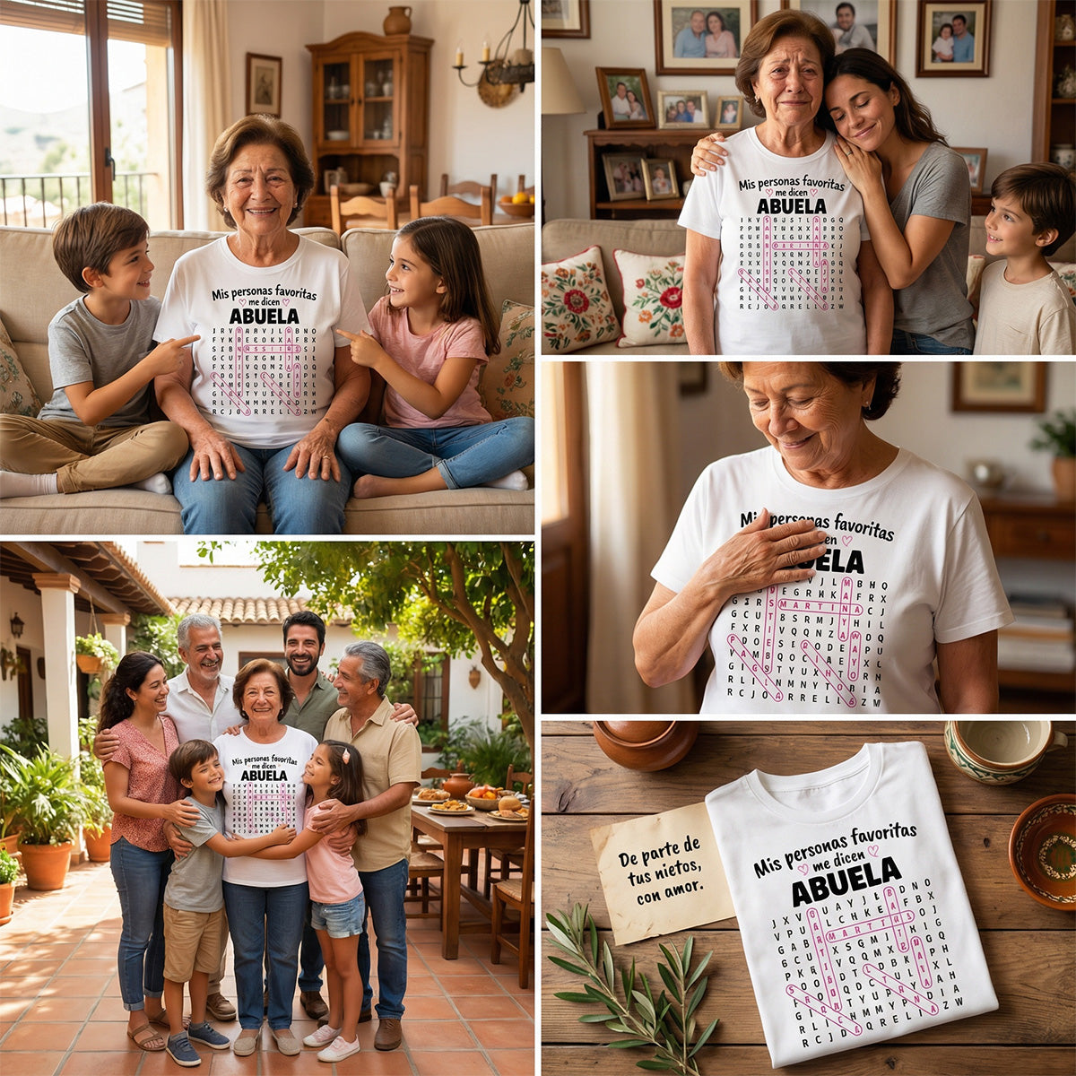 My Favorite People Call Me Abuela Word Search Puzzle - Personalized Shirt - Gift For Spanish Grandma