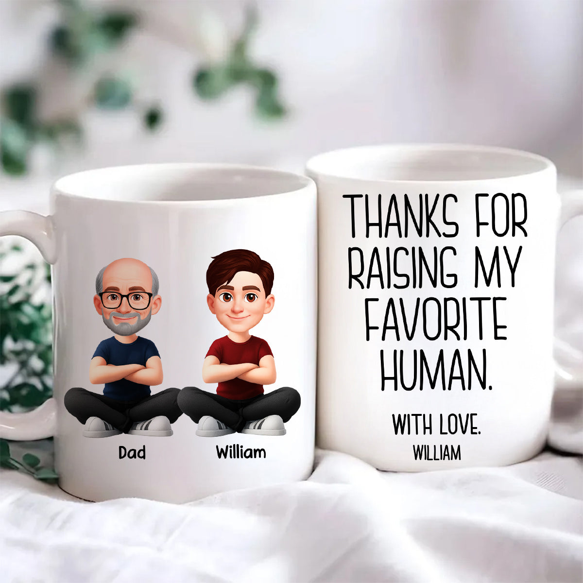 Thanks for Raising My Favorite Human - Personalized Mug - Christmas Gift for Mother-in-Law, Father-in-Law