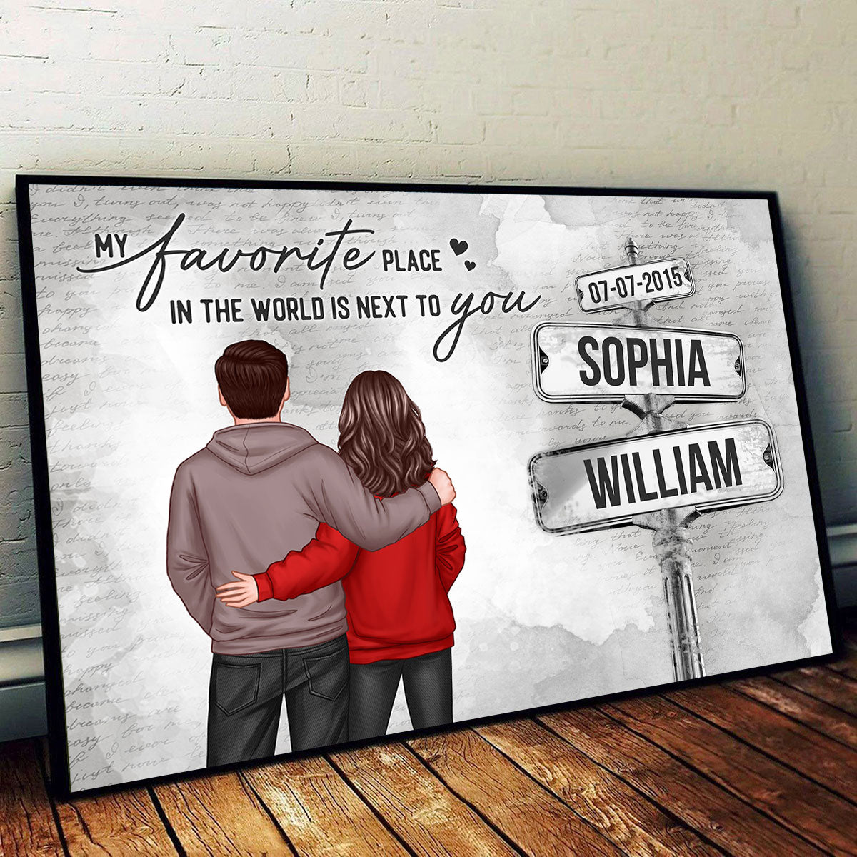 Couple Custom Name Sign Post - Personalized Poster - Perfect Gift for him, Gift for her