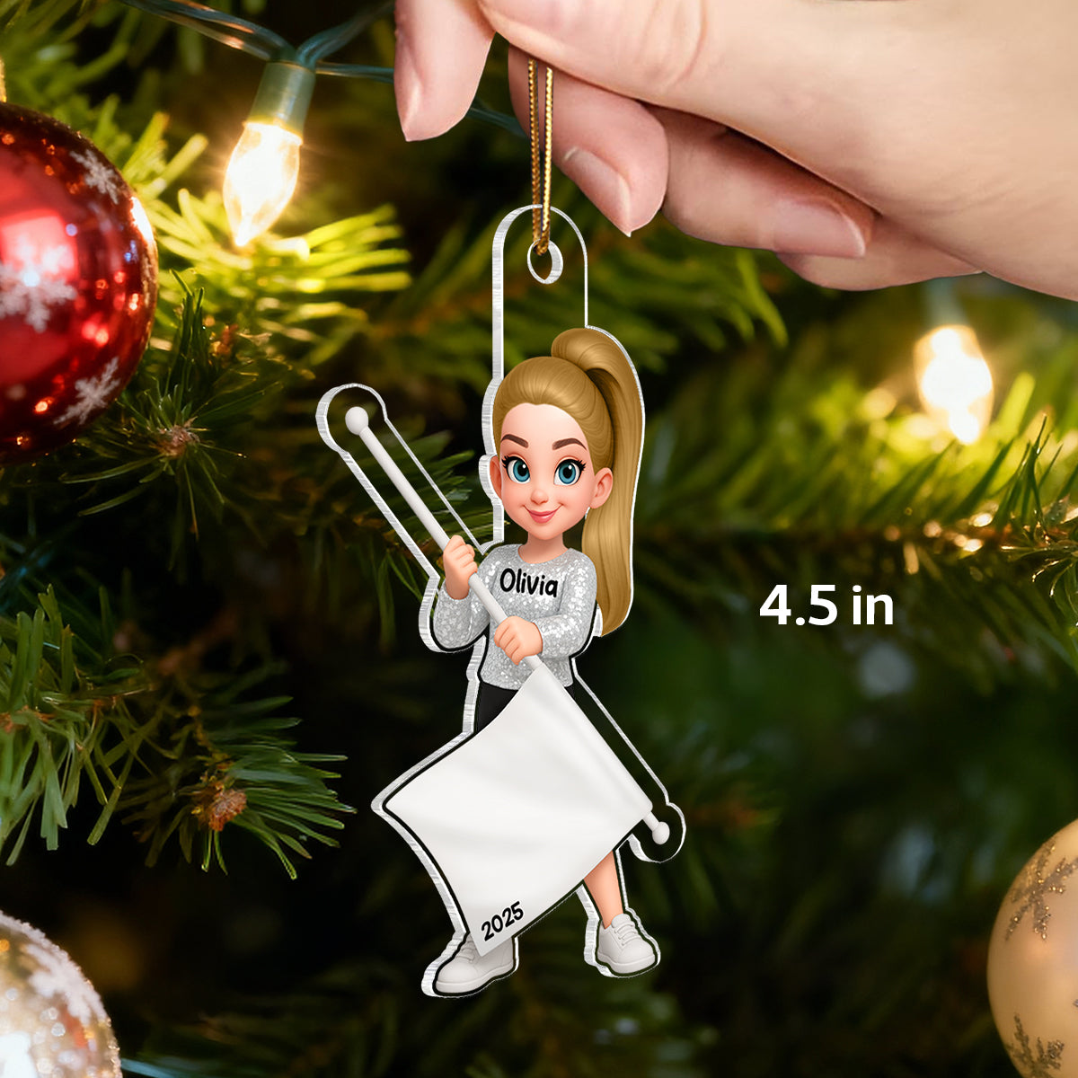 3D Effect Marching Band - Personalized Acrylic Ornament - Gift For Granddaughter, Grandson