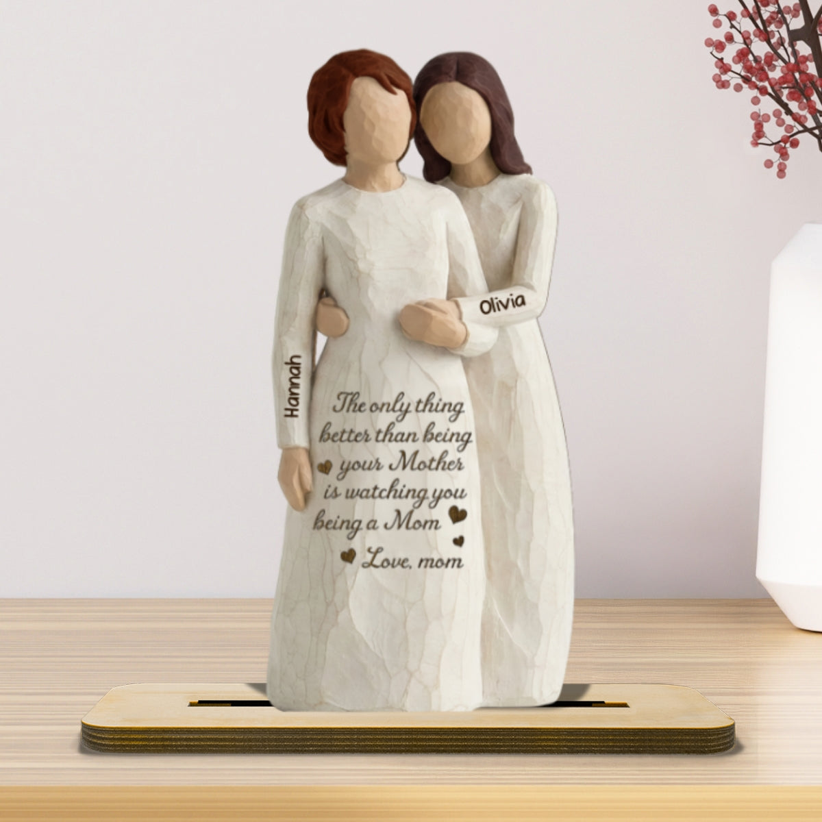 Daughter Watching You Be A Mom 2D Flat - Personalized 2-Layered Wooden Plaque - Mother's Day Gift For Daughter From Mom