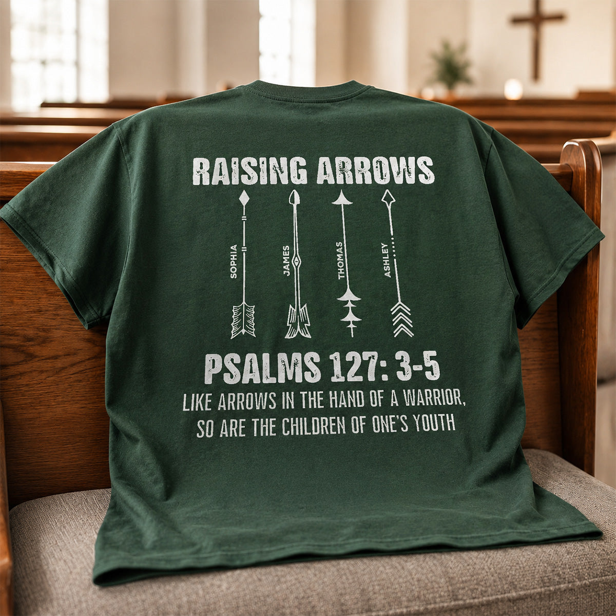 Raising Arrows Custom Kids Names - Personalized Shirt - Father's Day Gift For Christian Dad