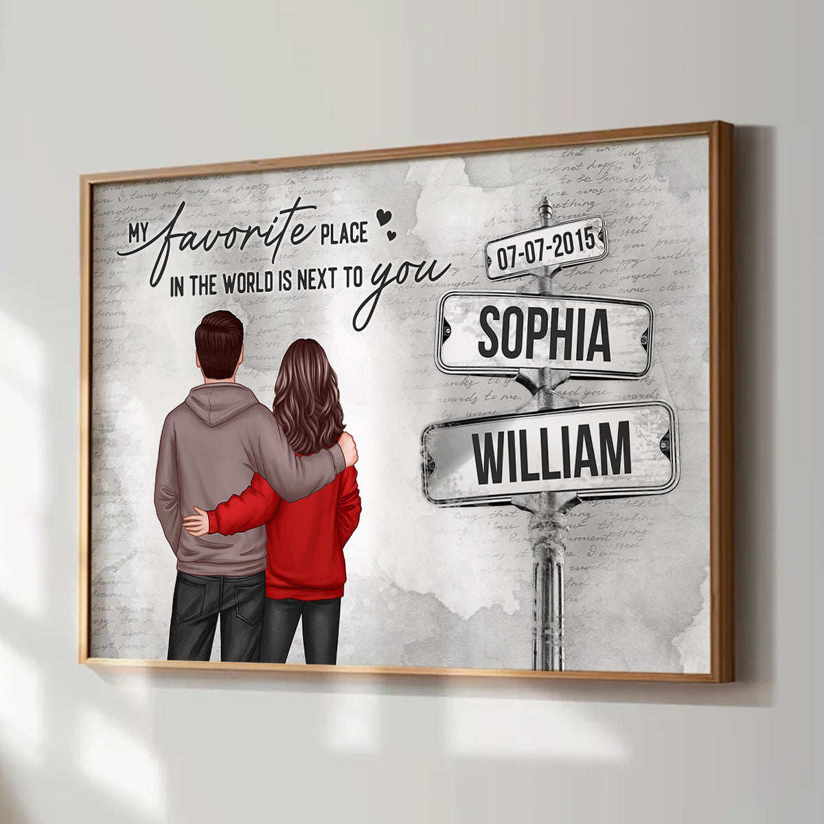 Couple Custom Name Sign Post - Personalized Poster - Perfect Gift for him, Gift for her