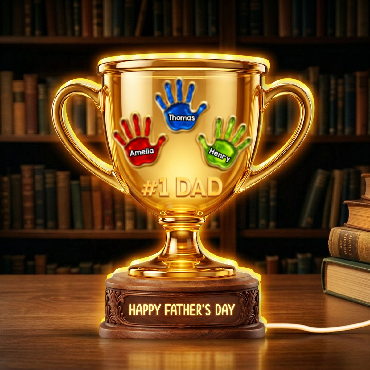 Happy Father's Day #1 Dad, Grandpa - Personalized Light Box - Father's Day Gift for Dad, Grandpa, Husband