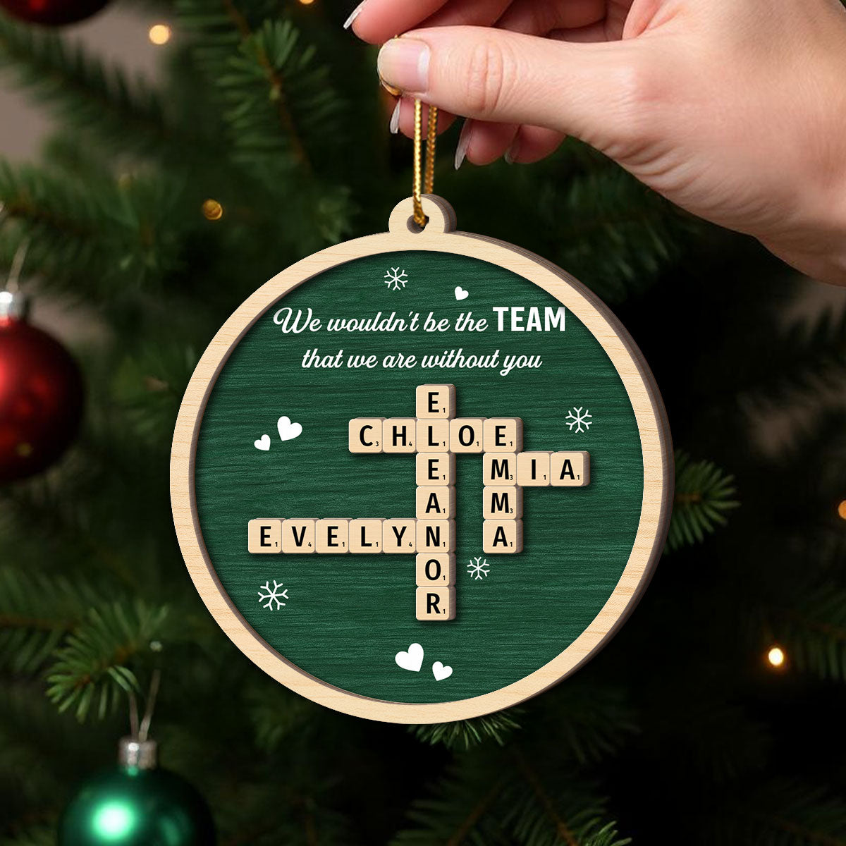 We Wouldn't Be The Team Without You Crossword Puzzle Art - Personalized 2-Layer Wooden Ornament - Gift For Colleagues
