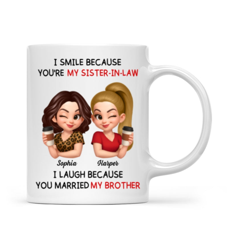 You're My Sister-In-Law I Laugh Because You Married My Brother - Personalized Mug - Funny Gift For Sister-In-Law