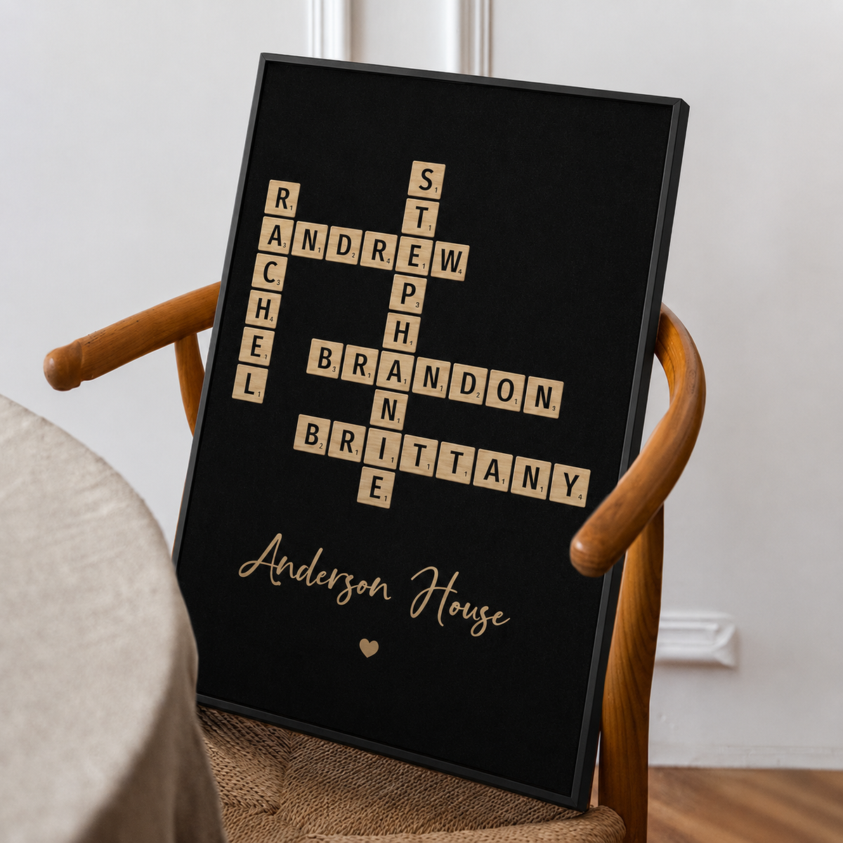 Family Crossword Art - Created In A Moment, Treasured Forever - Personalized Poster