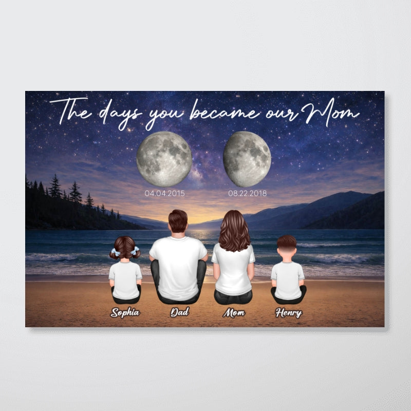 Endless Love The Day You Become Mom Grandma Custom Birth Moon Phase - Personalized Poster - Mother's Day Gift For Mom, Grandma