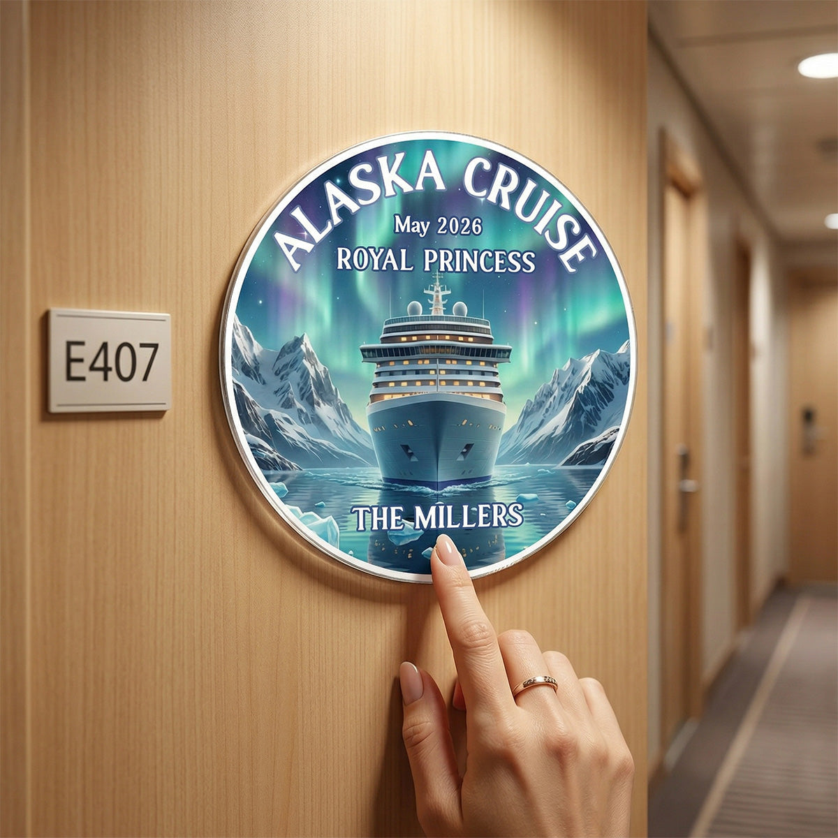 Alaska Cruise Custom Name - Personalized Cruise Cabin Door Magnet - Cruise Trip Keepsake