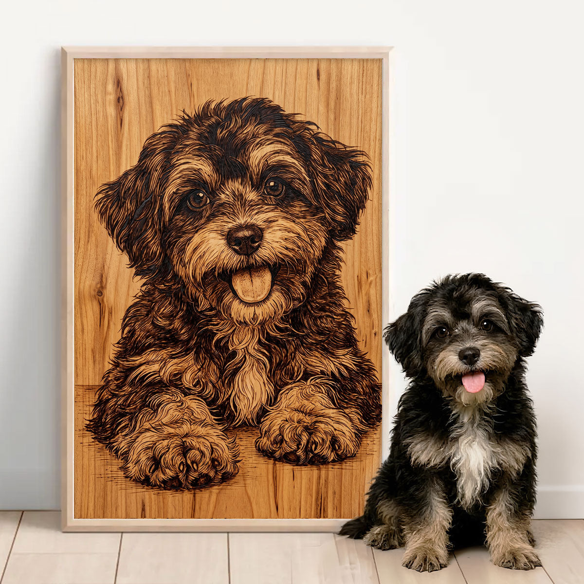 Custom Pet Portrait from Photo - Personalized Poster - Heartfelt Memory Sympathy Gift for Dog Cat Lovers