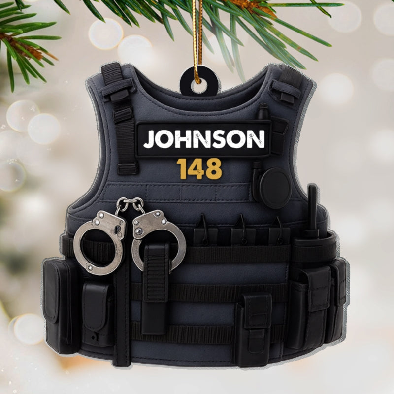 Honor, Duty & Sacrifice – Personalized Acrylic Ornament – Christmas Tribute Gift for Police Officers