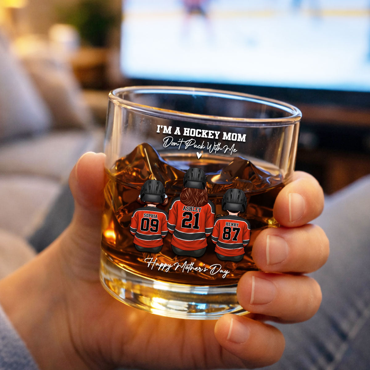 I'm A Hockey Mom Don't Puck With Me - Personalized Wine Glass - Gift For Hockey Mom, Gift For Wife