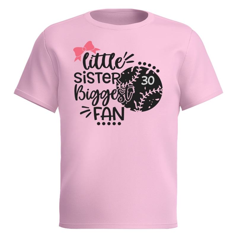 Little Sister Little Brother Biggest Fan - Personalized Kid Shirt - Baseball Little League Game Day Light Color Shirt