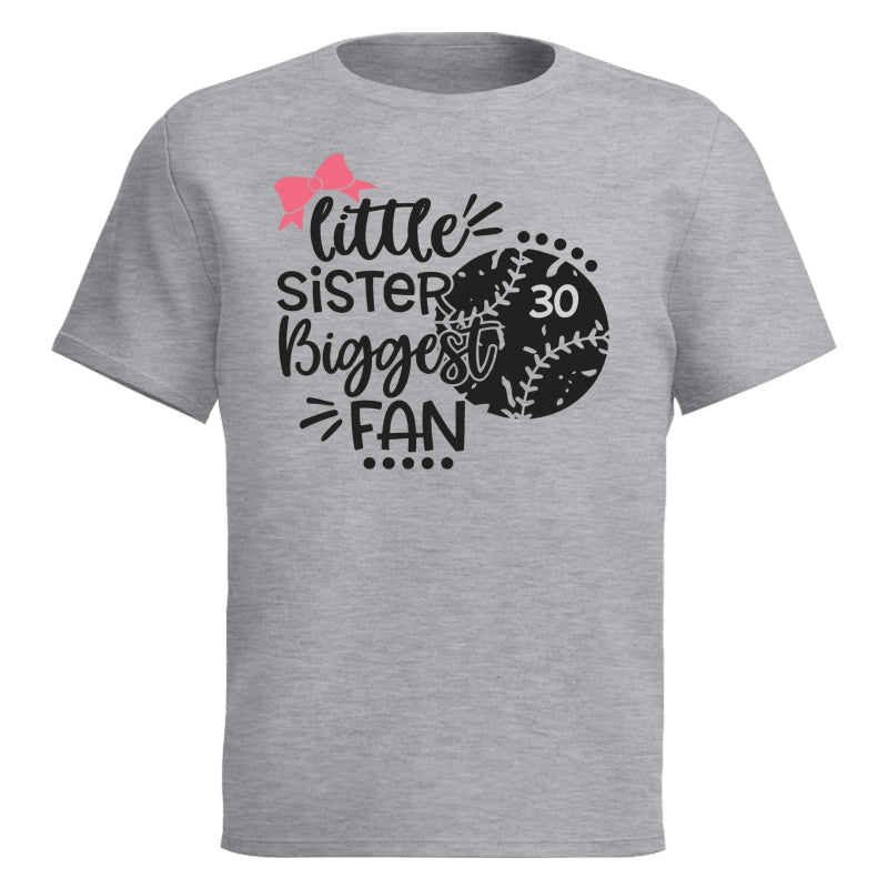 Little Sister Little Brother Biggest Fan - Personalized Kid Shirt - Baseball Little League Game Day Light Color Shirt