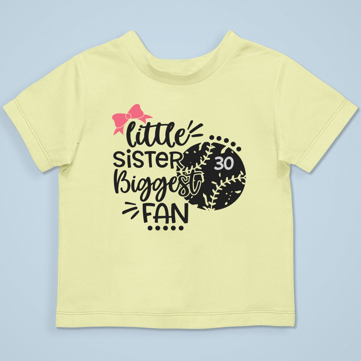 Little Sister Little Brother Biggest Fan - Personalized Kid Shirt - Baseball Little League Game Day Light Color Shirt