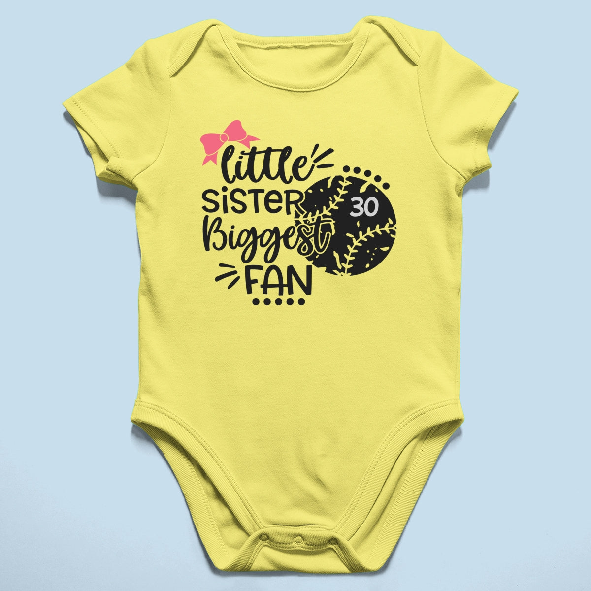 Little Sister Little Brother Biggest Fan - Personalized Kid Shirt - Baseball Little League Game Day Light Color Shirt