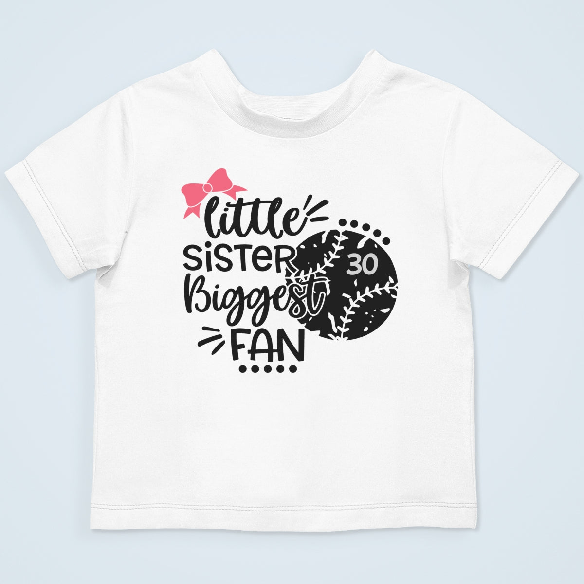 Little Sister Little Brother Biggest Fan - Personalized Kid Shirt - Baseball Little League Game Day Light Color Shirt