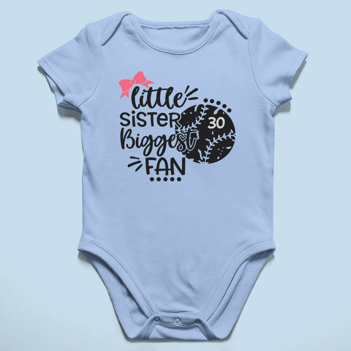 Little Sister Little Brother Biggest Fan - Personalized Kid Shirt - Baseball Little League Game Day Light Color Shirt