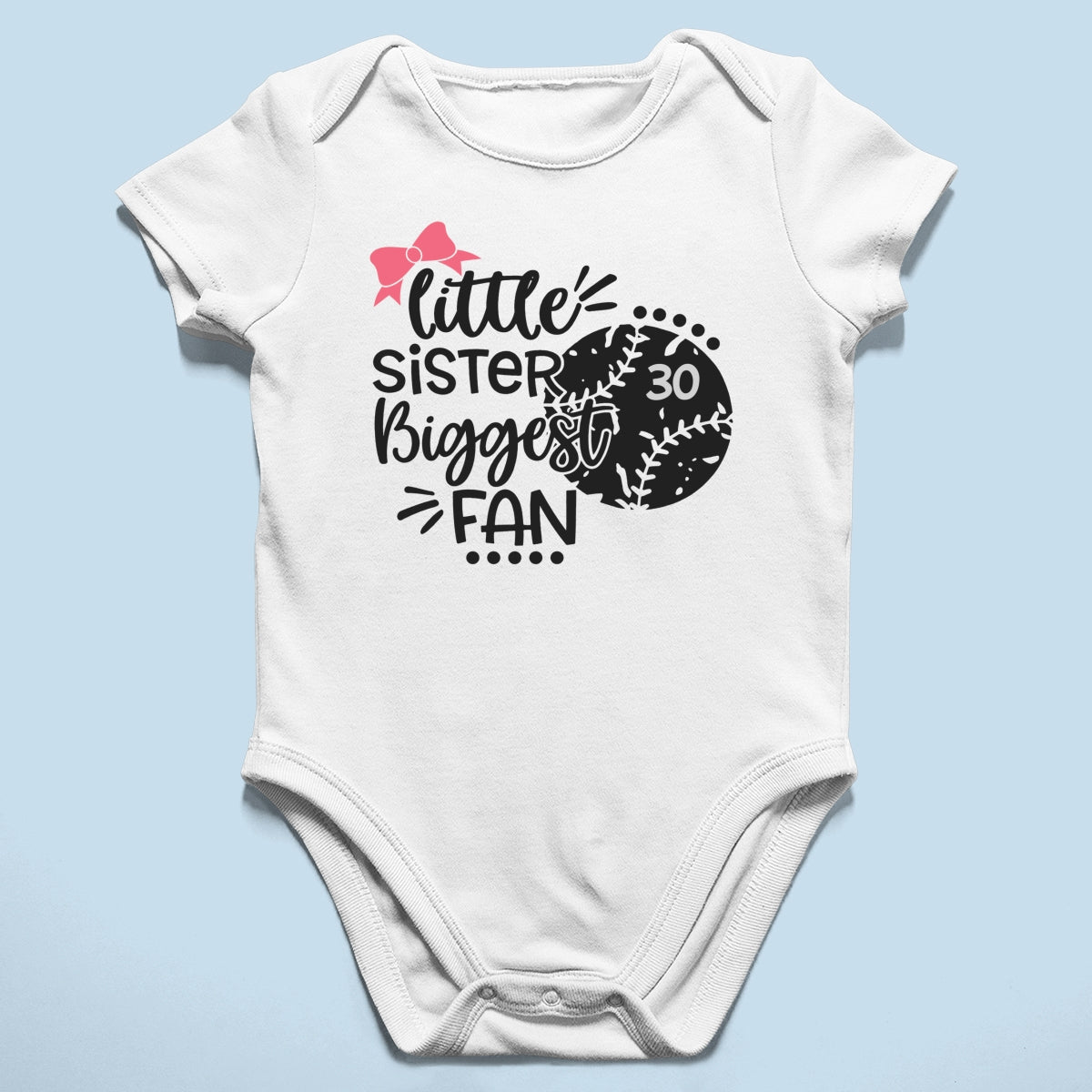 Little Sister Little Brother Biggest Fan - Personalized Kid Shirt - Baseball Little League Game Day Light Color Shirt
