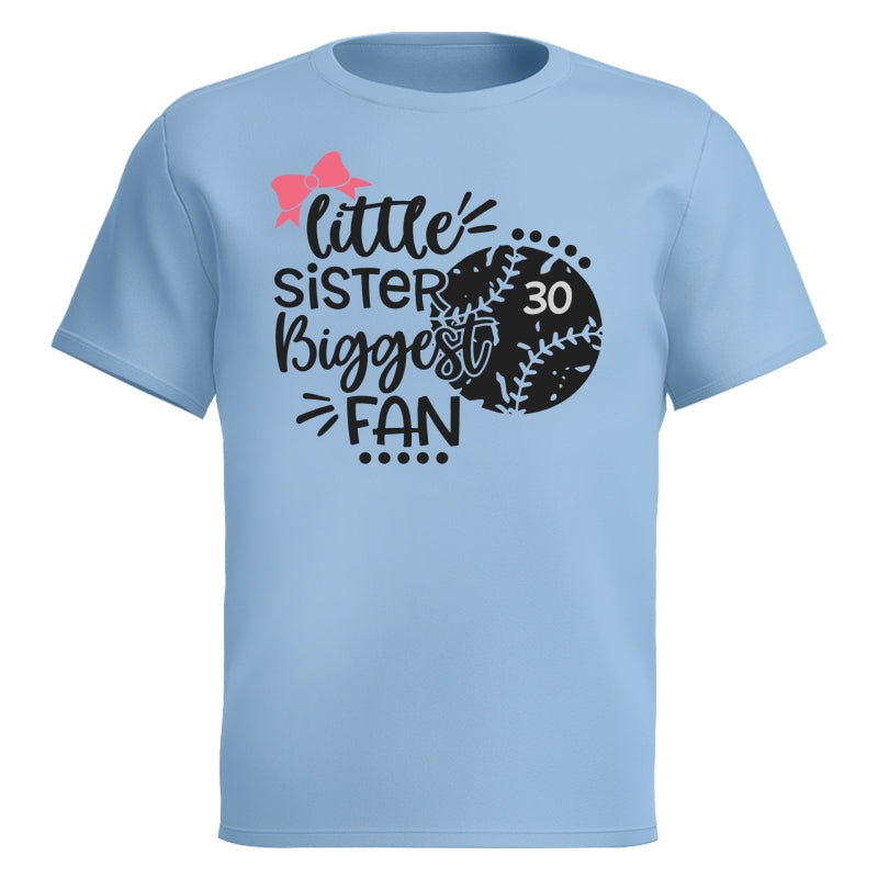 Little Sister Little Brother Biggest Fan - Personalized Kid Shirt - Baseball Little League Game Day Light Color Shirt