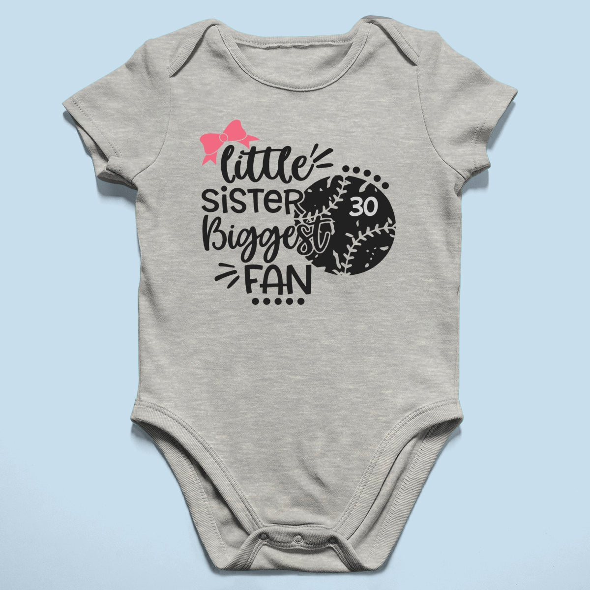 Little Sister Little Brother Biggest Fan - Personalized Kid Shirt - Baseball Little League Game Day Light Color Shirt