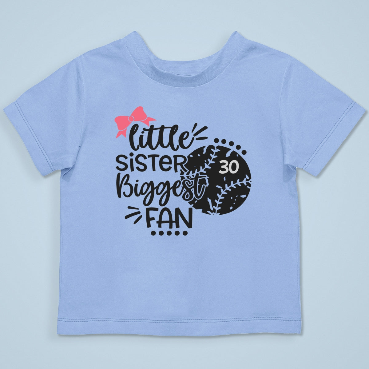 Little Sister Little Brother Biggest Fan - Personalized Kid Shirt - Baseball Little League Game Day Light Color Shirt