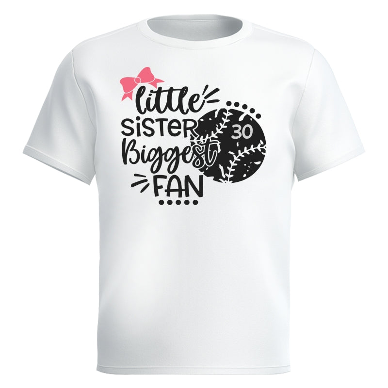 Little Sister Little Brother Biggest Fan - Personalized Kid Shirt - Baseball Little League Game Day Light Color Shirt