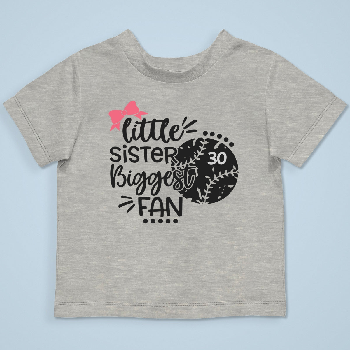 Little Sister Little Brother Biggest Fan - Personalized Kid Shirt - Baseball Little League Game Day Light Color Shirt