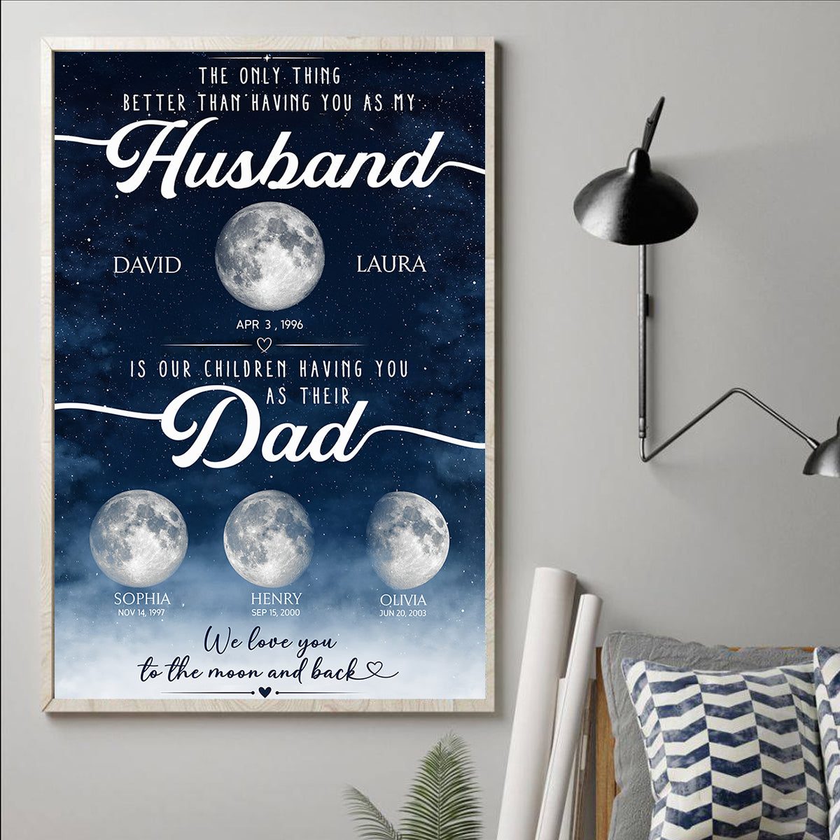 The Only Thing Better Custom Moon Phase by Date - Personalized Poster - Father's Day Gift for Dad, Husband