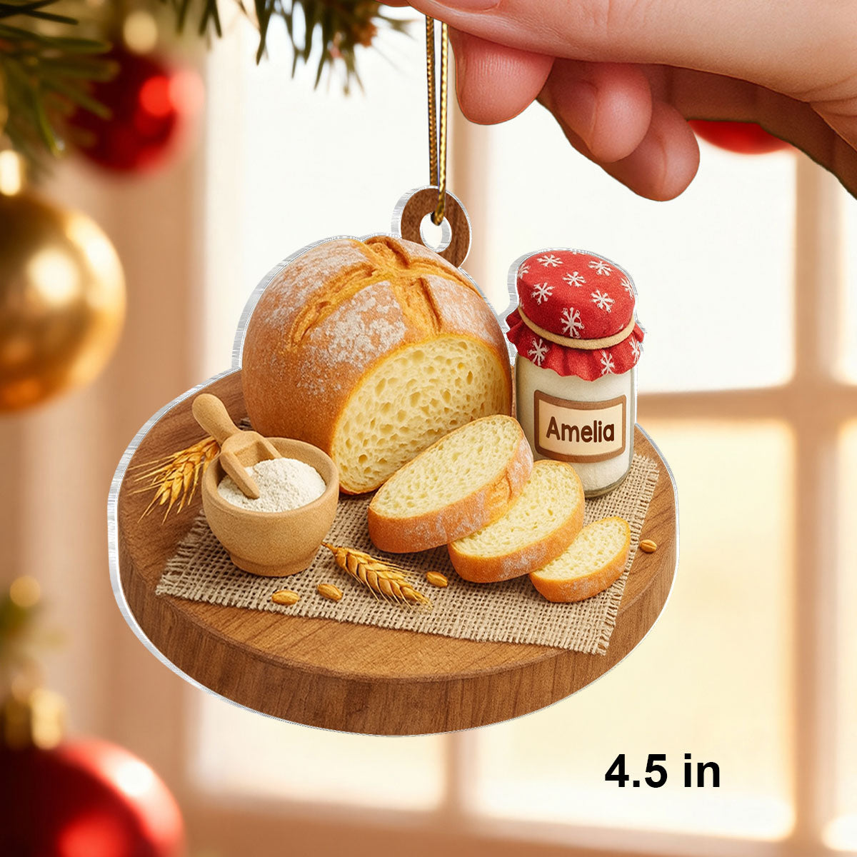 Made With Butter, Sugar and Love – Personalized Acrylic Ornament – Cute Gift for Home Bakers, Mom, Wife