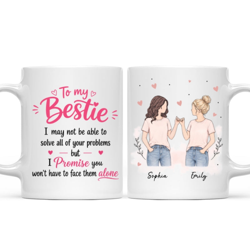 To My Bestie Pinky Promise Besties - Personalized Mug - Friendship Keepsake For Best Friends