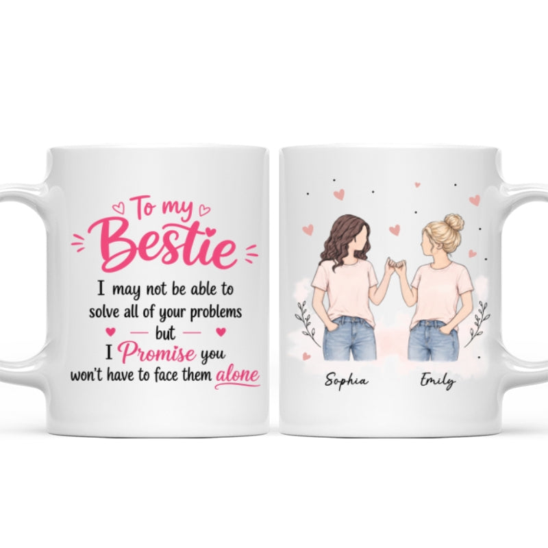 To My Bestie Pinky Promise Besties - Personalized Mug - Friendship Keepsake For Best Friends