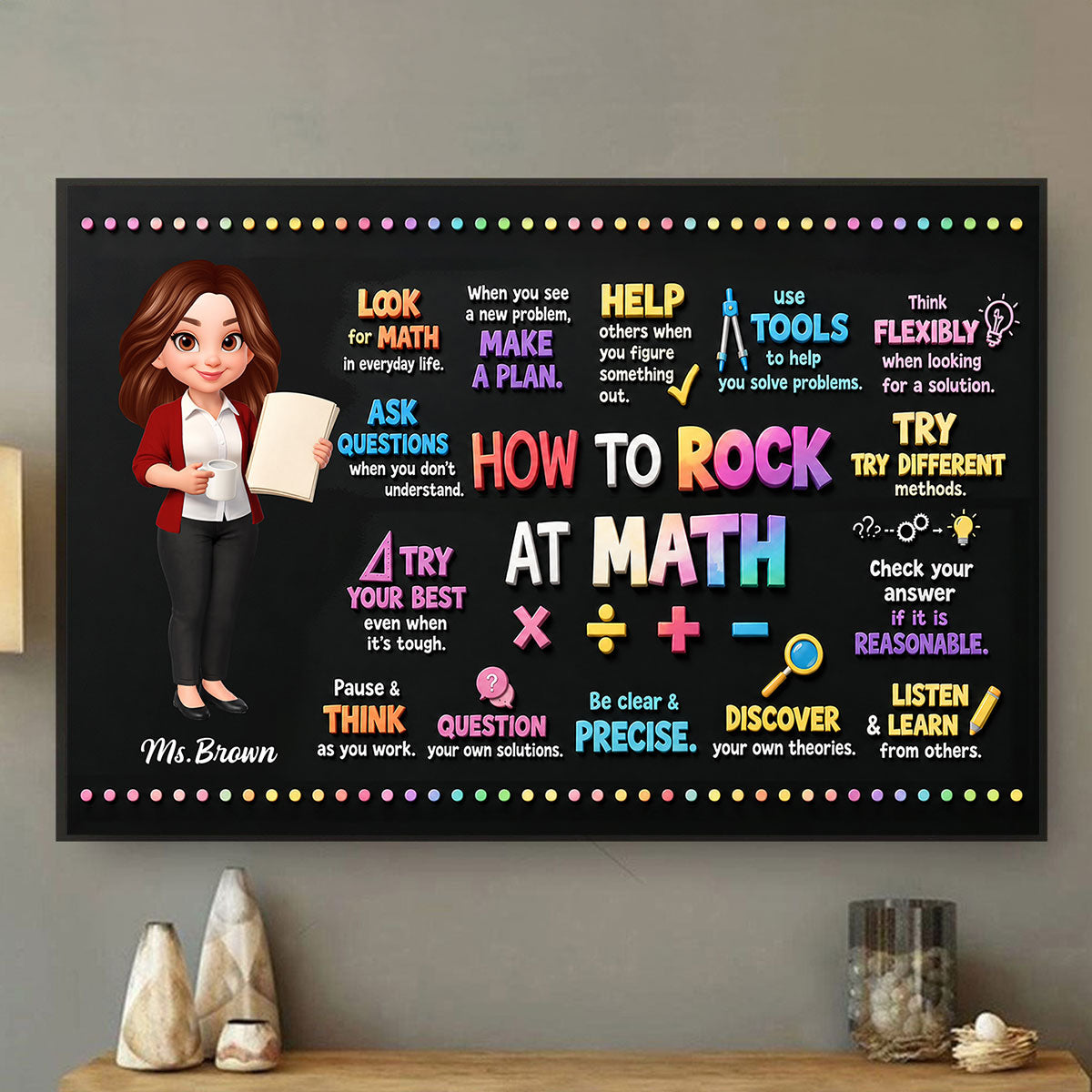 How To Rock At Match Classroom - Personalized Poster - Back To School Gift For Teachers, Classroom Decors
