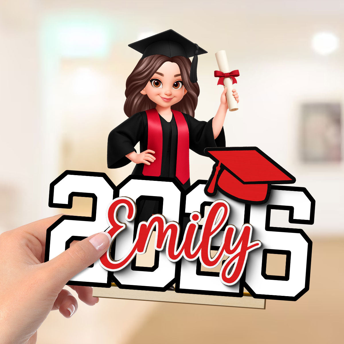 Congrats Class Of Graduation Senior - Personalized 2-Layered Wooden Plaque - Gift For Graduation Day, Graduation Gift, Keepsake