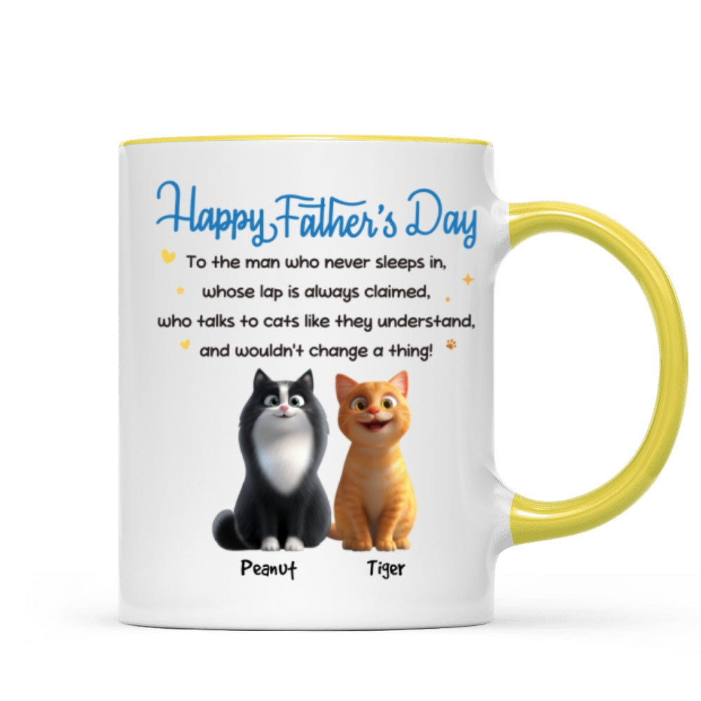 Happy Father's Day To Cat Dad - Personalized Mug