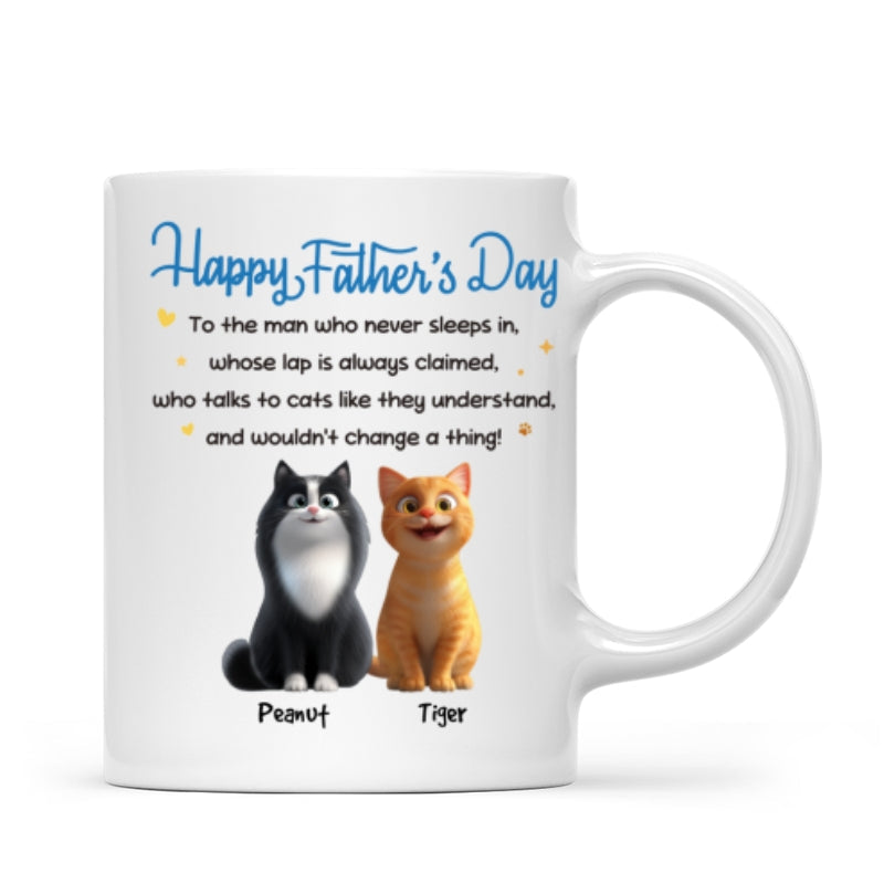 Happy Father's Day To Cat Dad - Personalized Mug