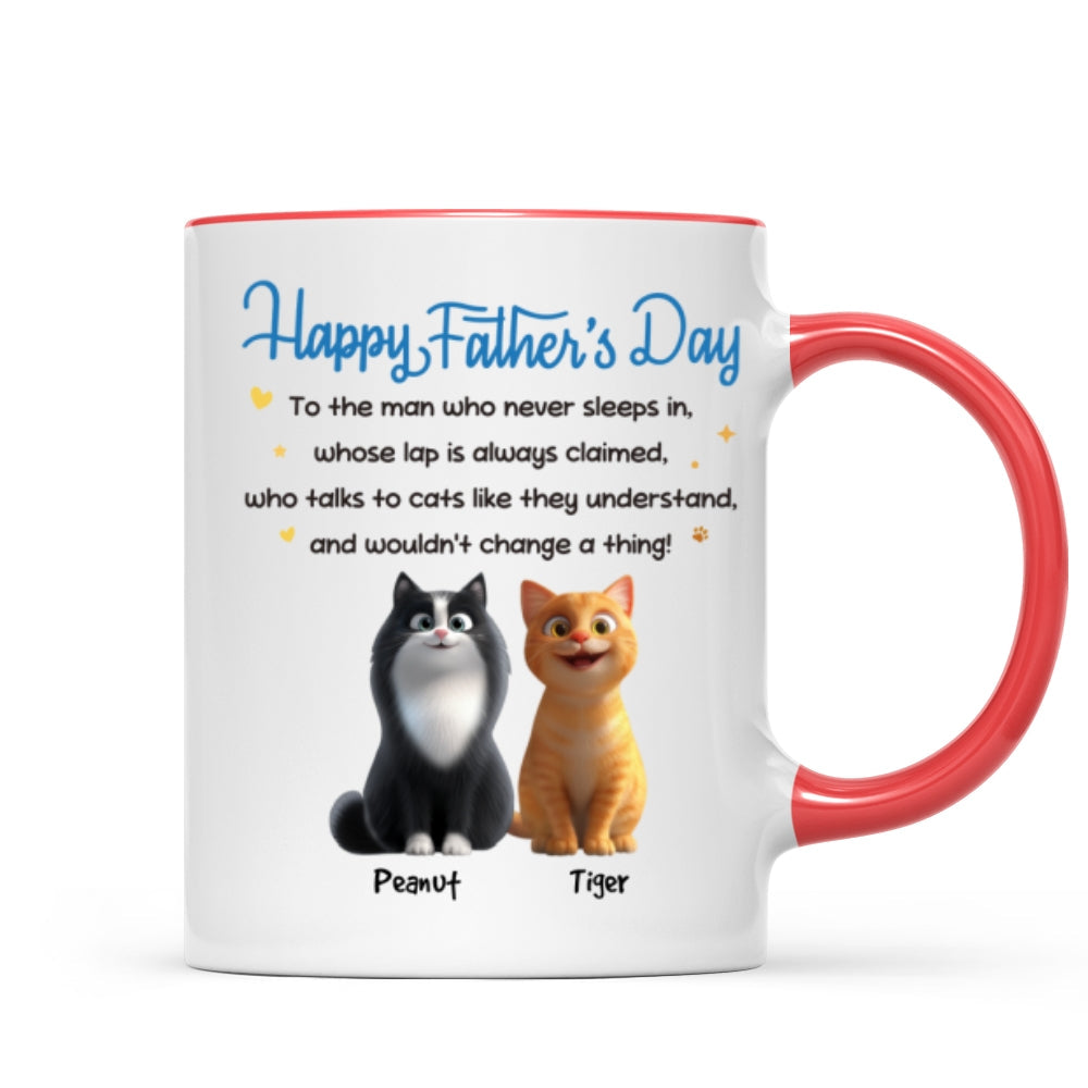 Happy Father's Day To Cat Dad - Personalized Mug