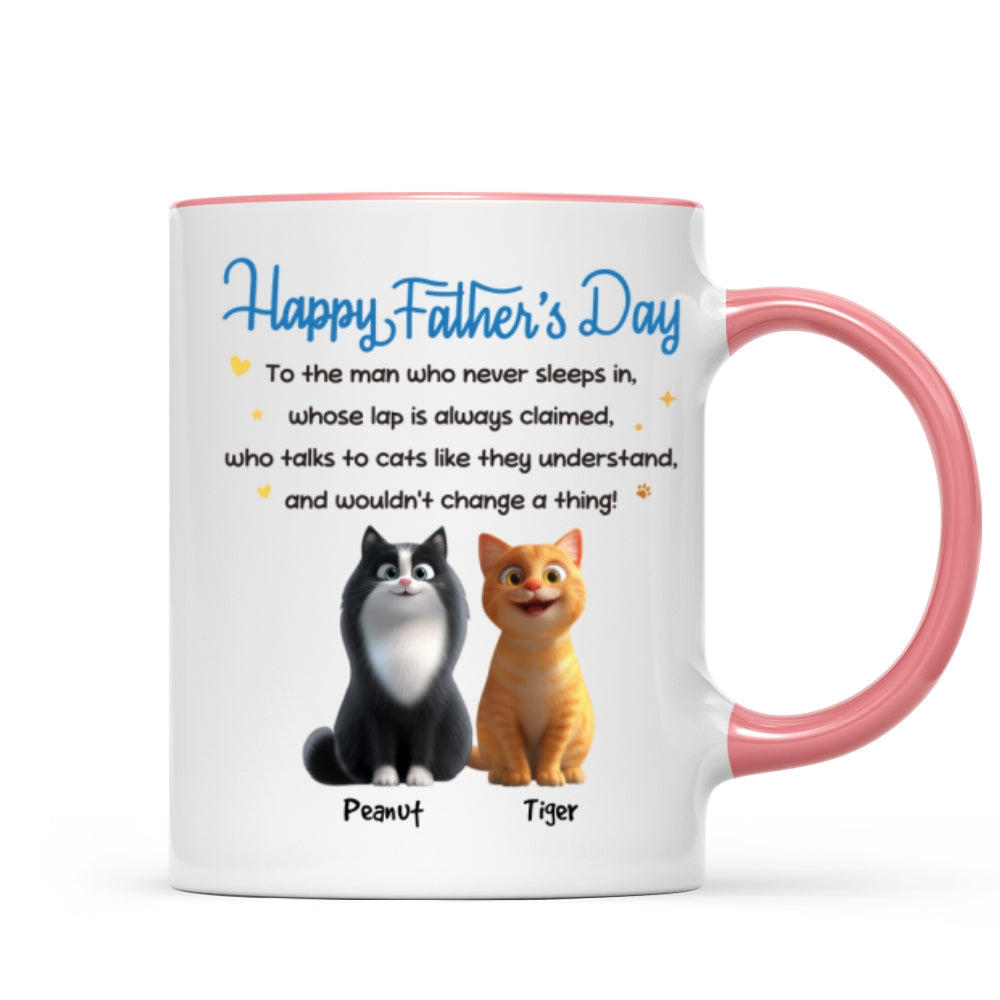 Happy Father's Day To Cat Dad - Personalized Mug