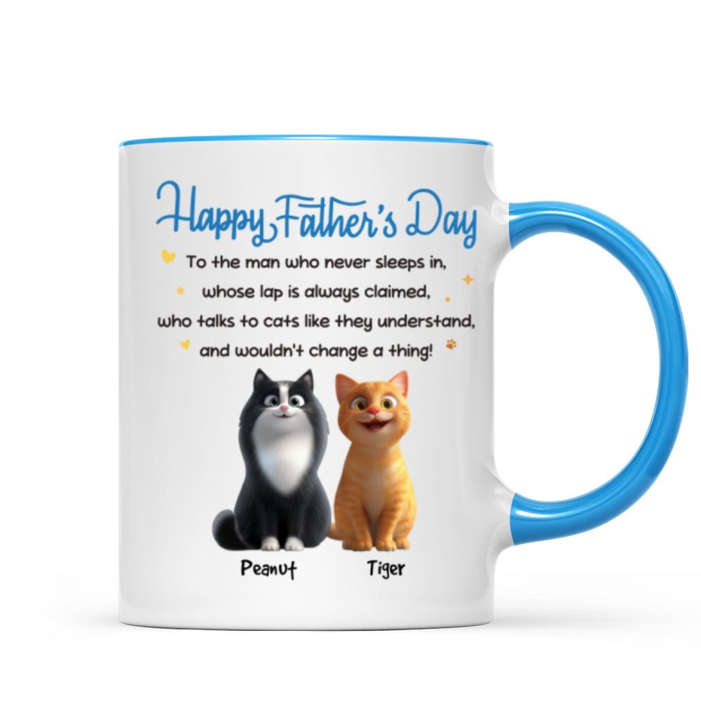 Happy Father's Day To Cat Dad - Personalized Mug