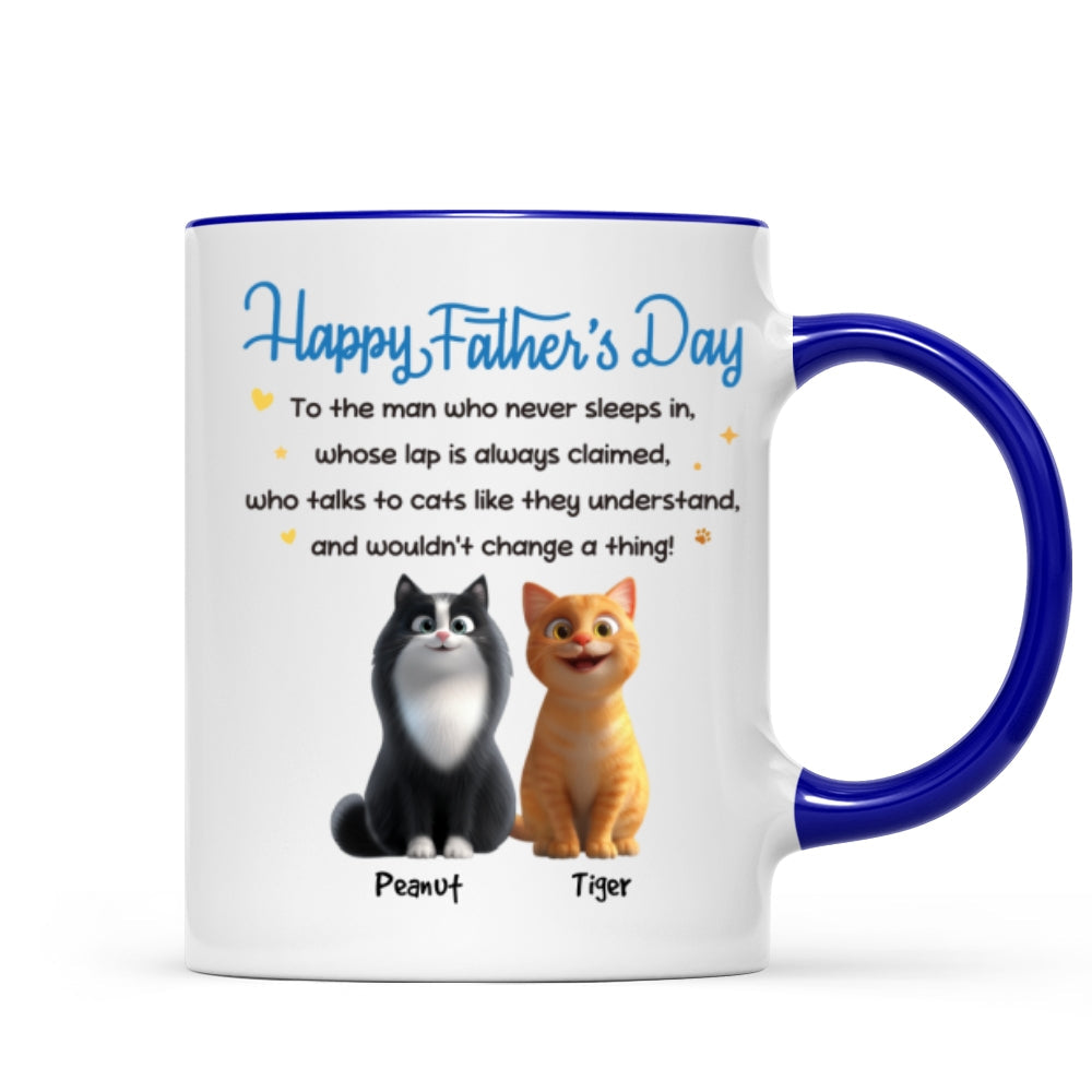 Happy Father's Day To Cat Dad - Personalized Mug