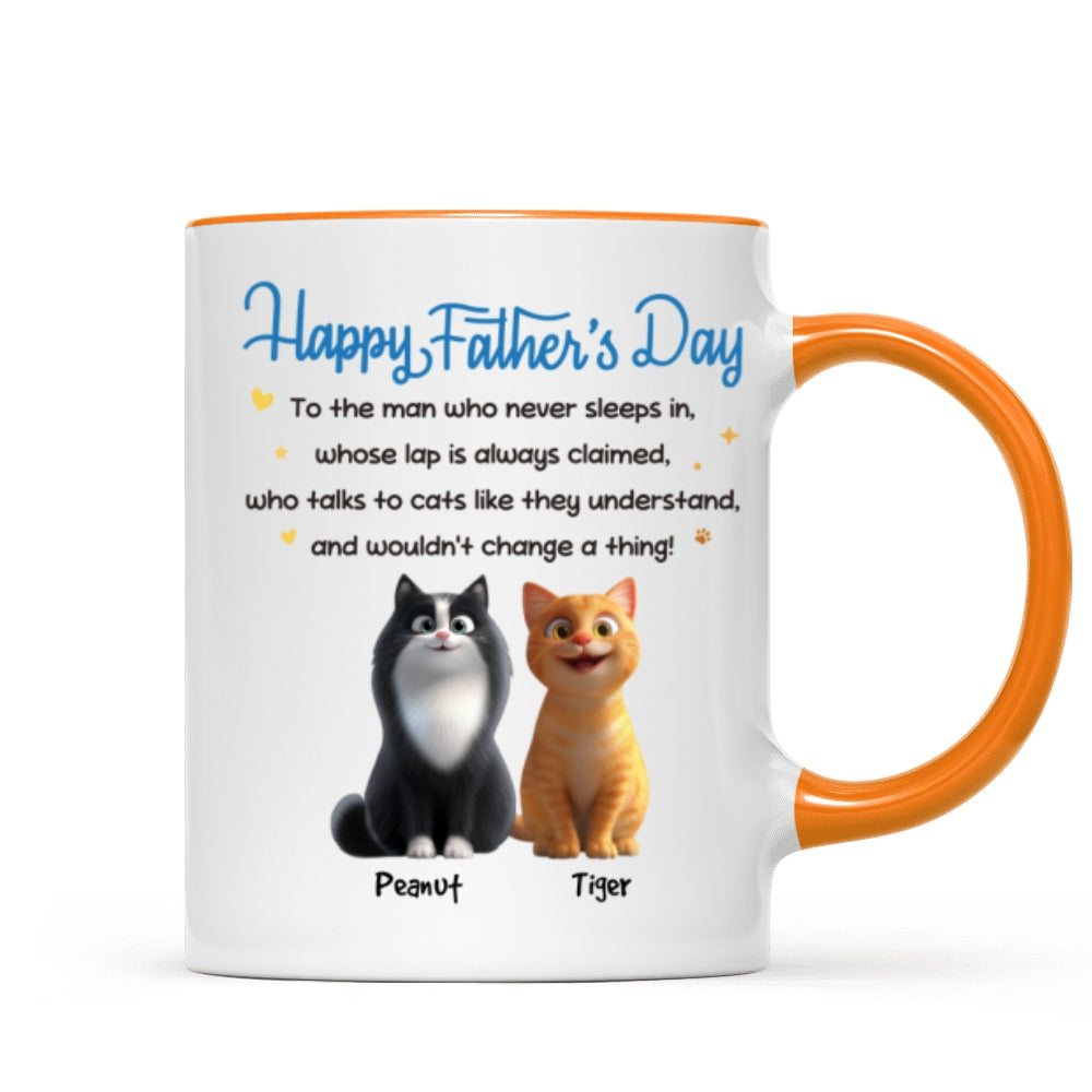 Happy Father's Day To Cat Dad - Personalized Mug