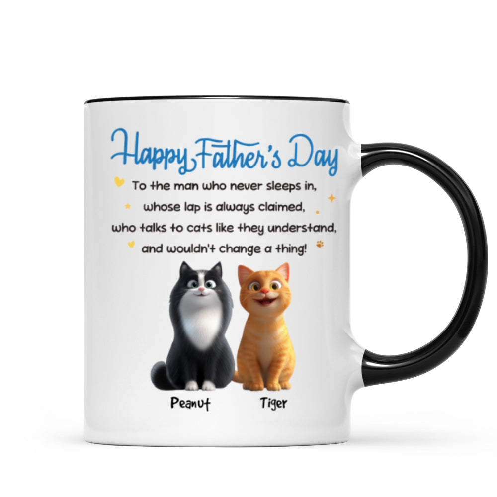 Happy Father's Day To Cat Dad - Personalized Mug