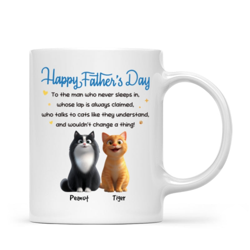 Happy Father's Day To Cat Dad - Personalized Mug